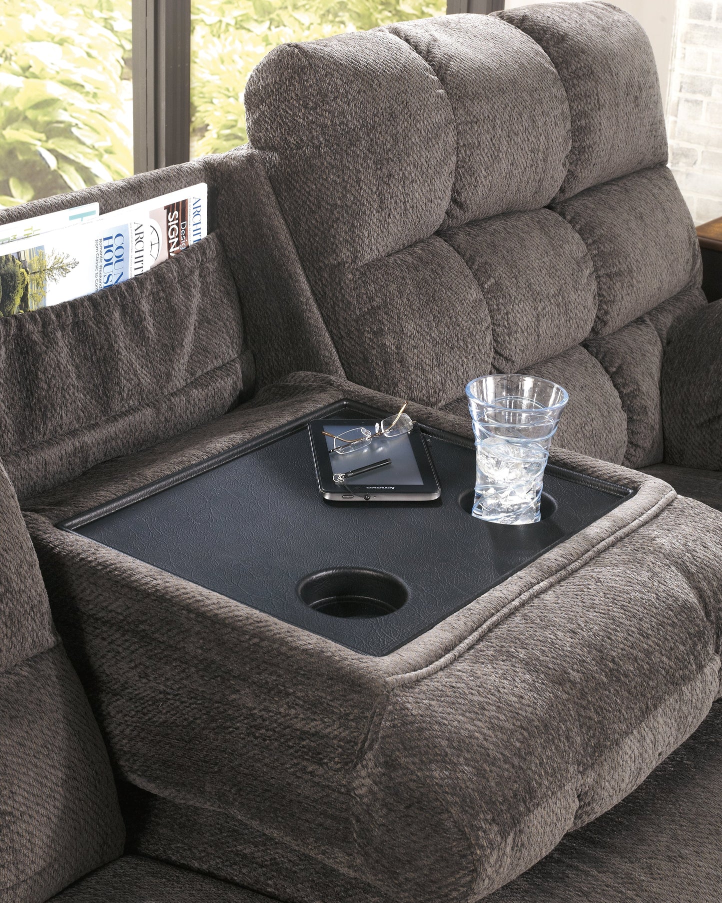 Acieona Gray Reclining Sofa with Loveseat