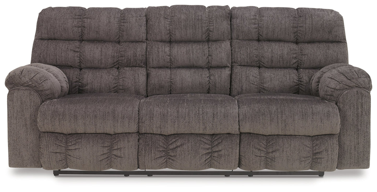 Acieona Gray Reclining Sofa with Recliner