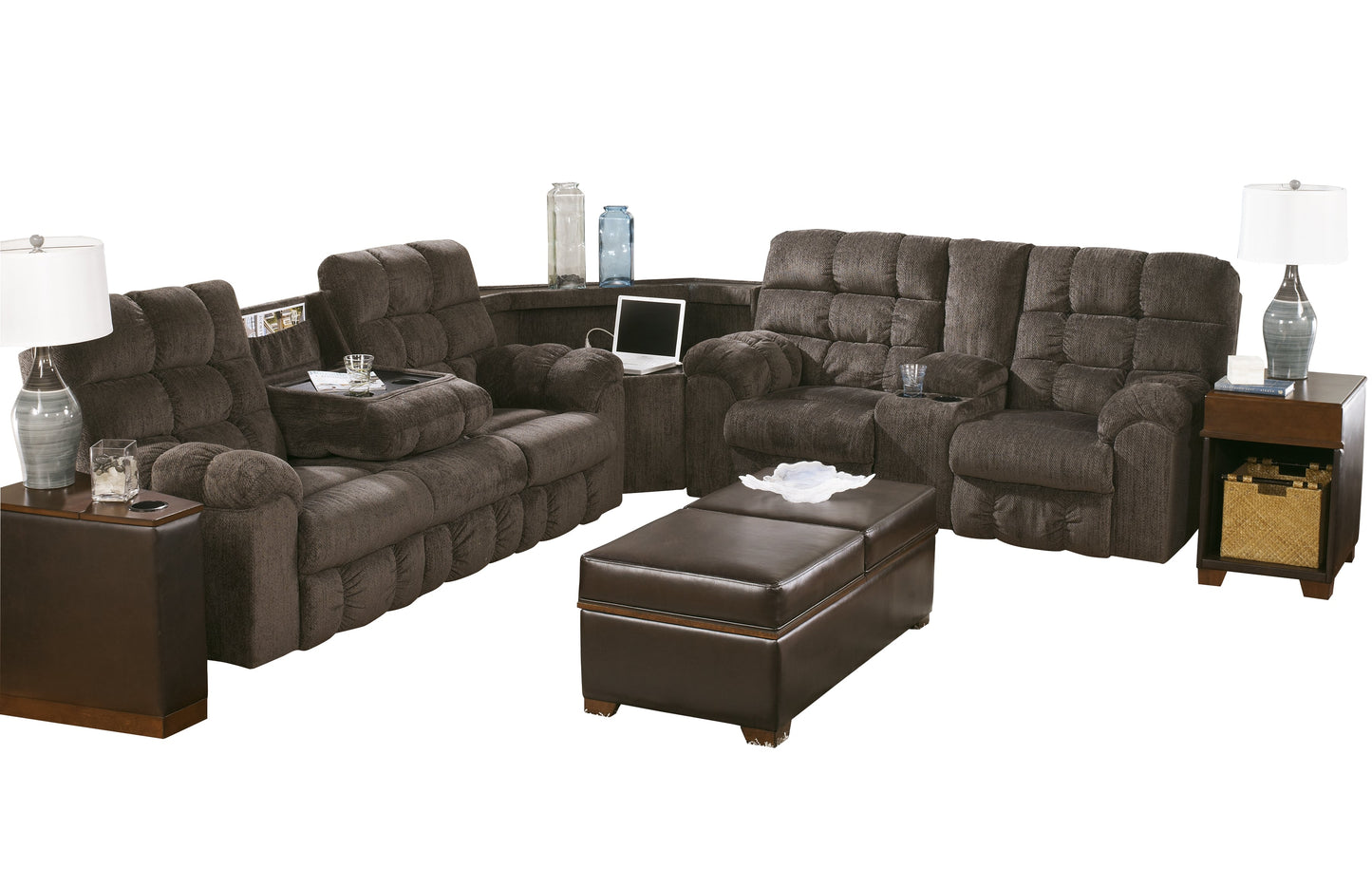 Acieona Slate 3-Piece Reclining Sectional