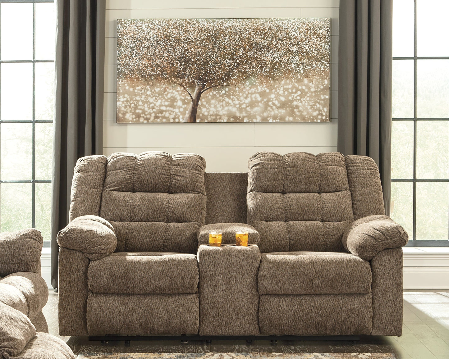 Workhorse Cocoa Reclining Sofa and Loveseat