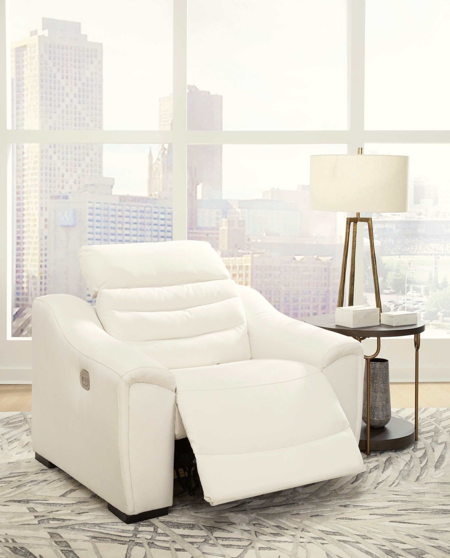 Next-Gen Gaucho Chalk Faux Leather Power Recliner