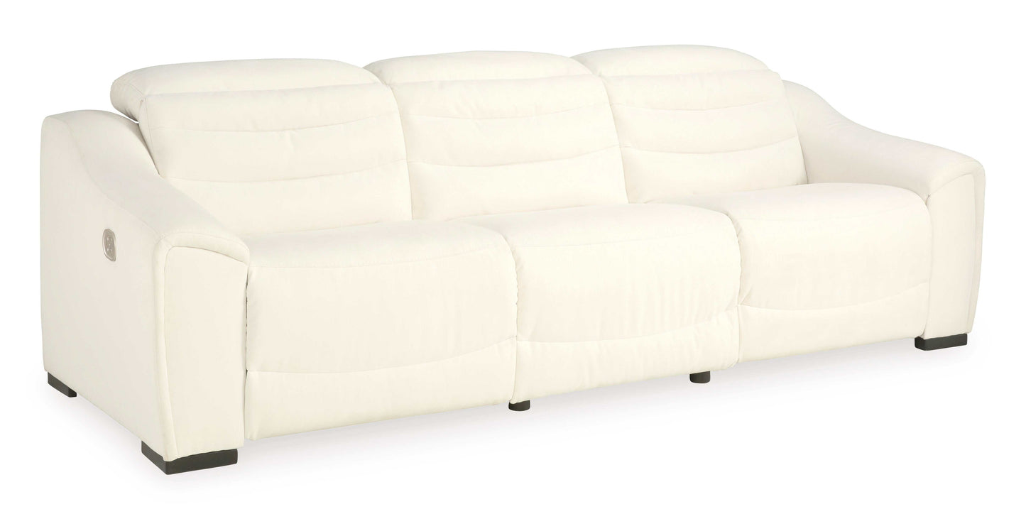 Next-Gen Gaucho Chalk Faux Leather 3pc Power Reclining Sectional