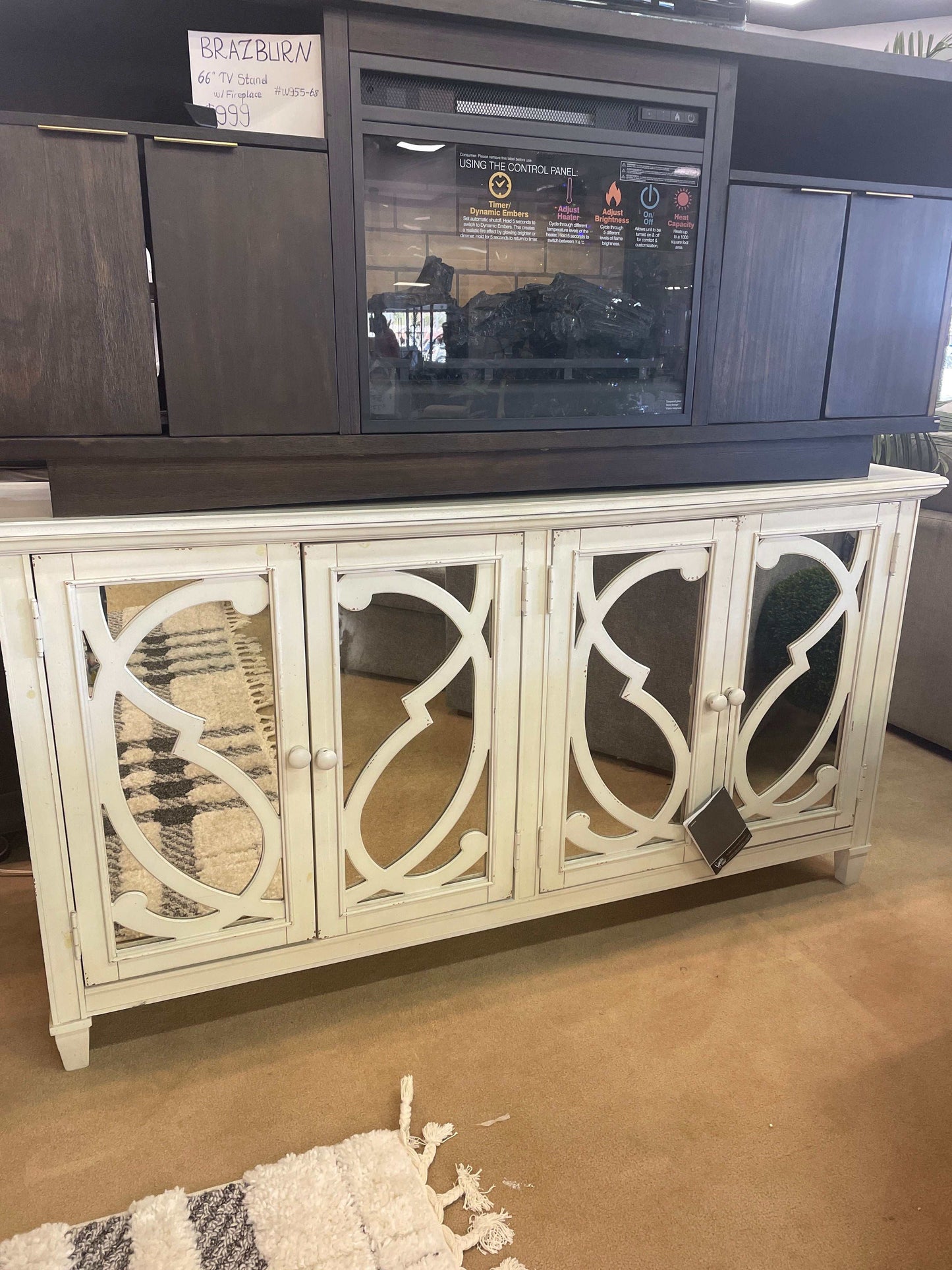 Mirimyn Off White Accent Cabinet w/ 4 Door