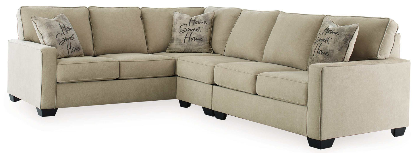 Lucina Quartz Beige 3pc RAF Sectional Sofa