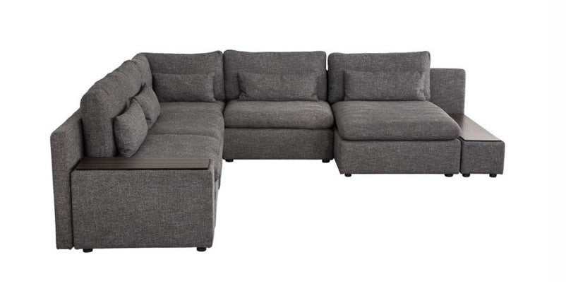 Divani Casa Paseo Charcoal Modular Sectional / 5pc - Ornate Home