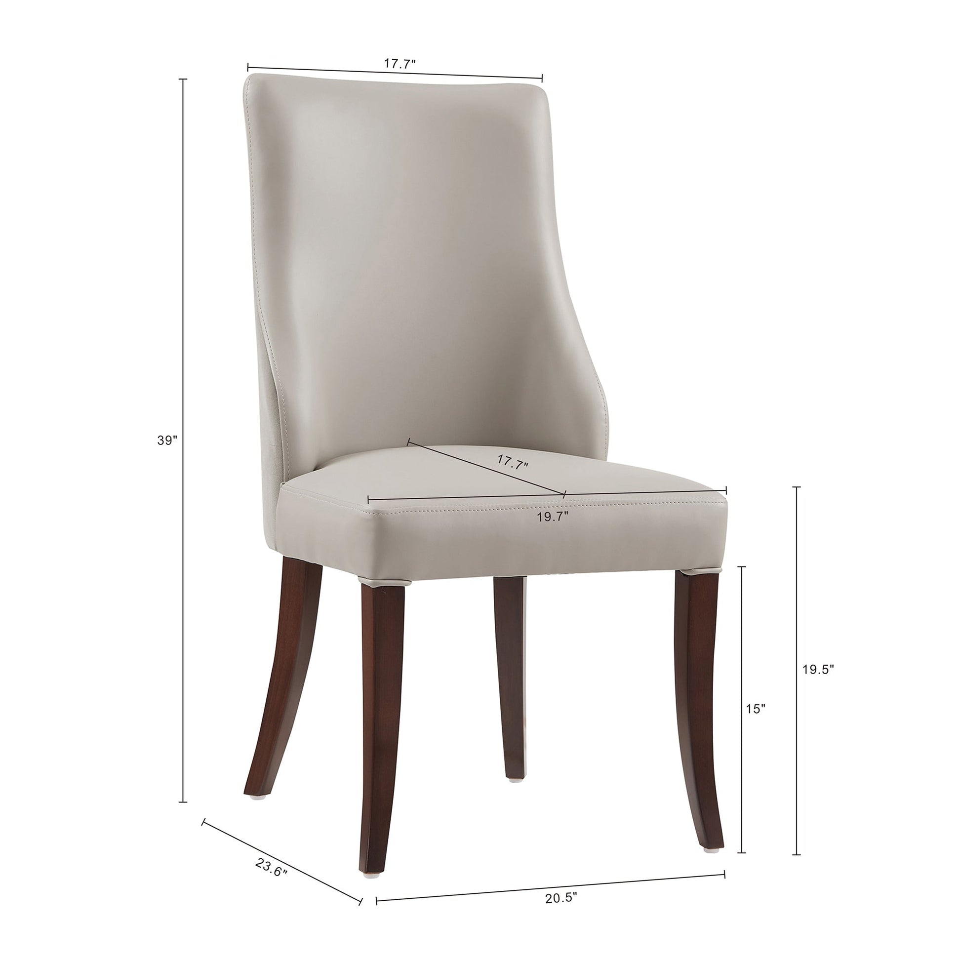 6-Piece Connie Dining Chair and Arm Chair in Light Grey - Ornate Home