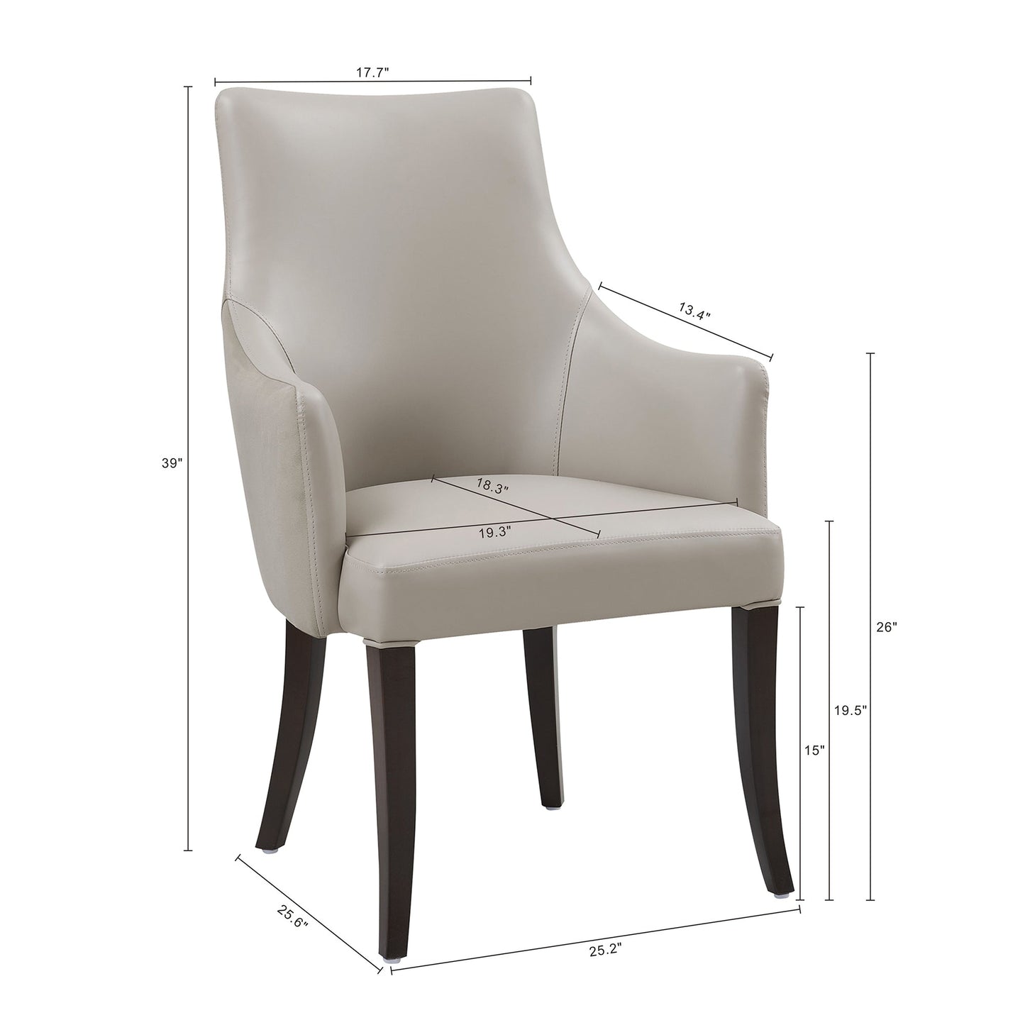 6-Piece Connie Dining Chair and Arm Chair in Light Grey - Ornate Home