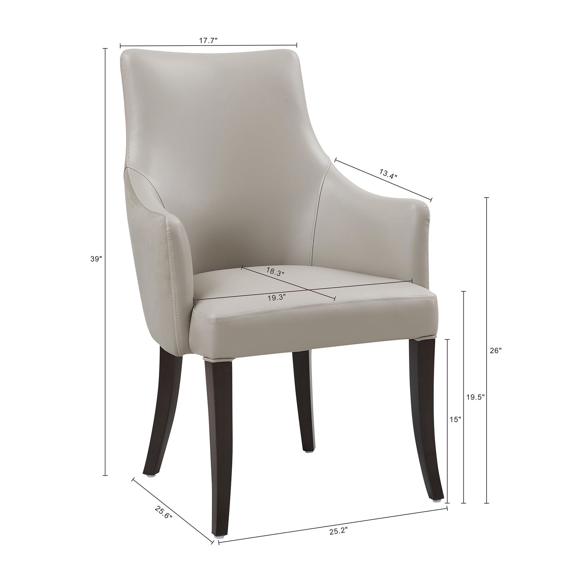 6-Piece Connie Dining Chair and Arm Chair in Light Grey - Ornate Home