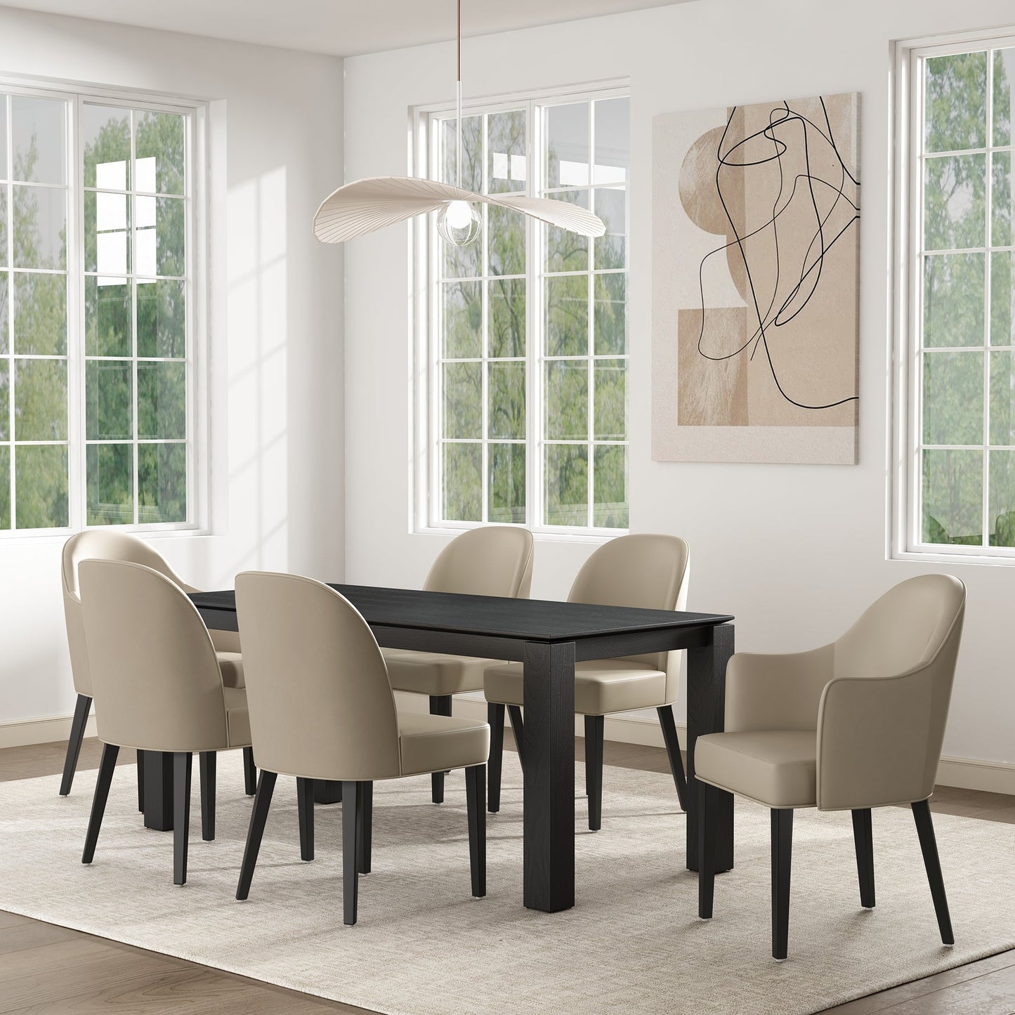 6-Piece Hillman Dining Chair and Arm Chair in Sand - Ornate Home