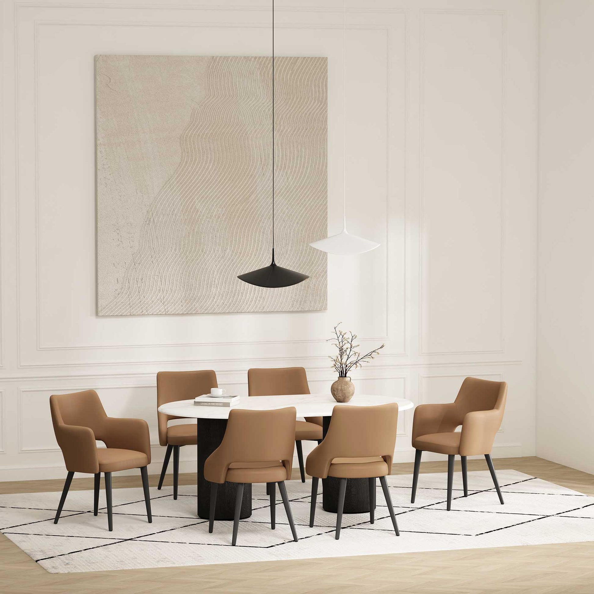 6-Piece Tremont Dining Chair in Saddle - Ornate Home