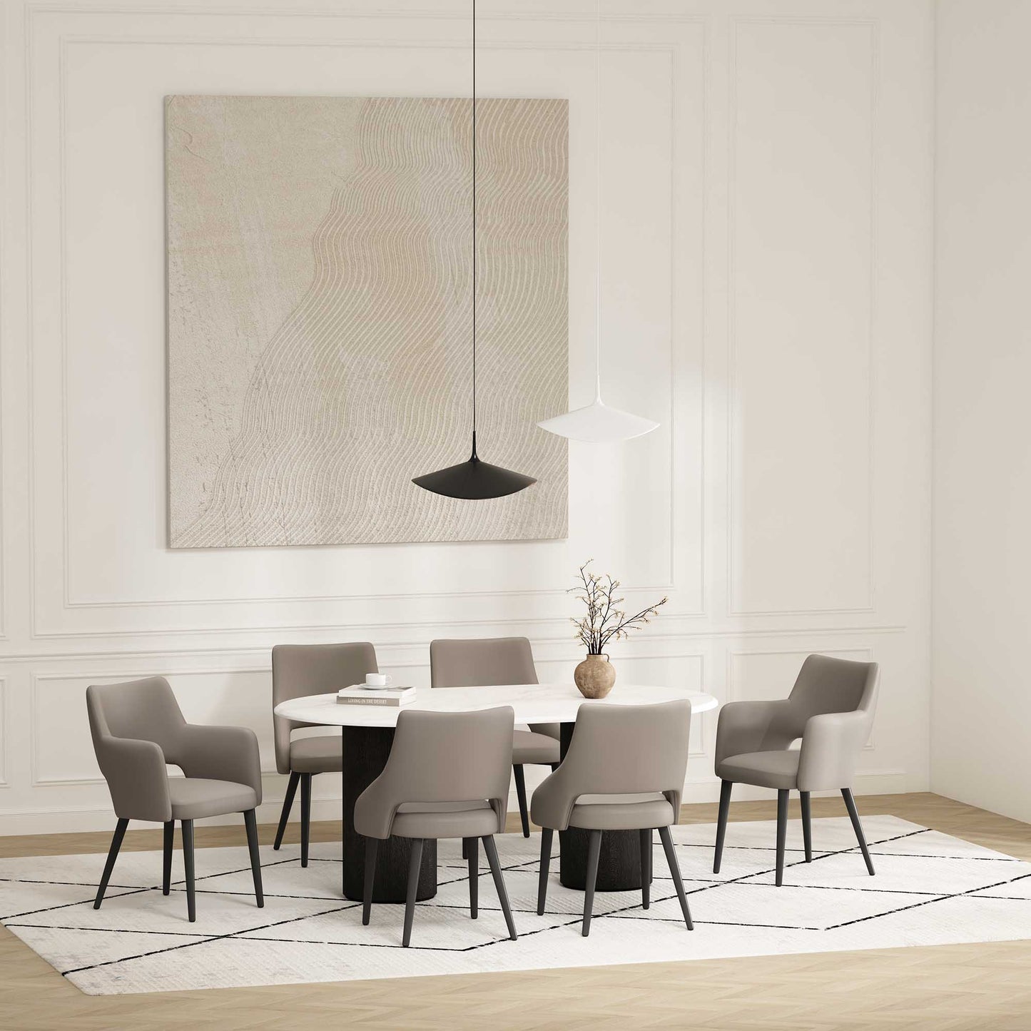 6-Piece Tremont Dining Chair in Taupe - Ornate Home