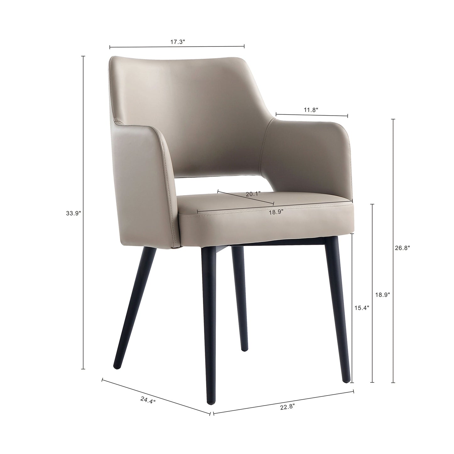 6-Piece Tremont Dining Chair in Taupe - Ornate Home