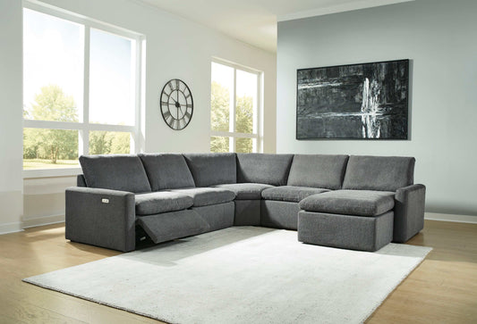 Hartsdale Granite 5pc Power Reclining Sectional w/ RAF Chaise