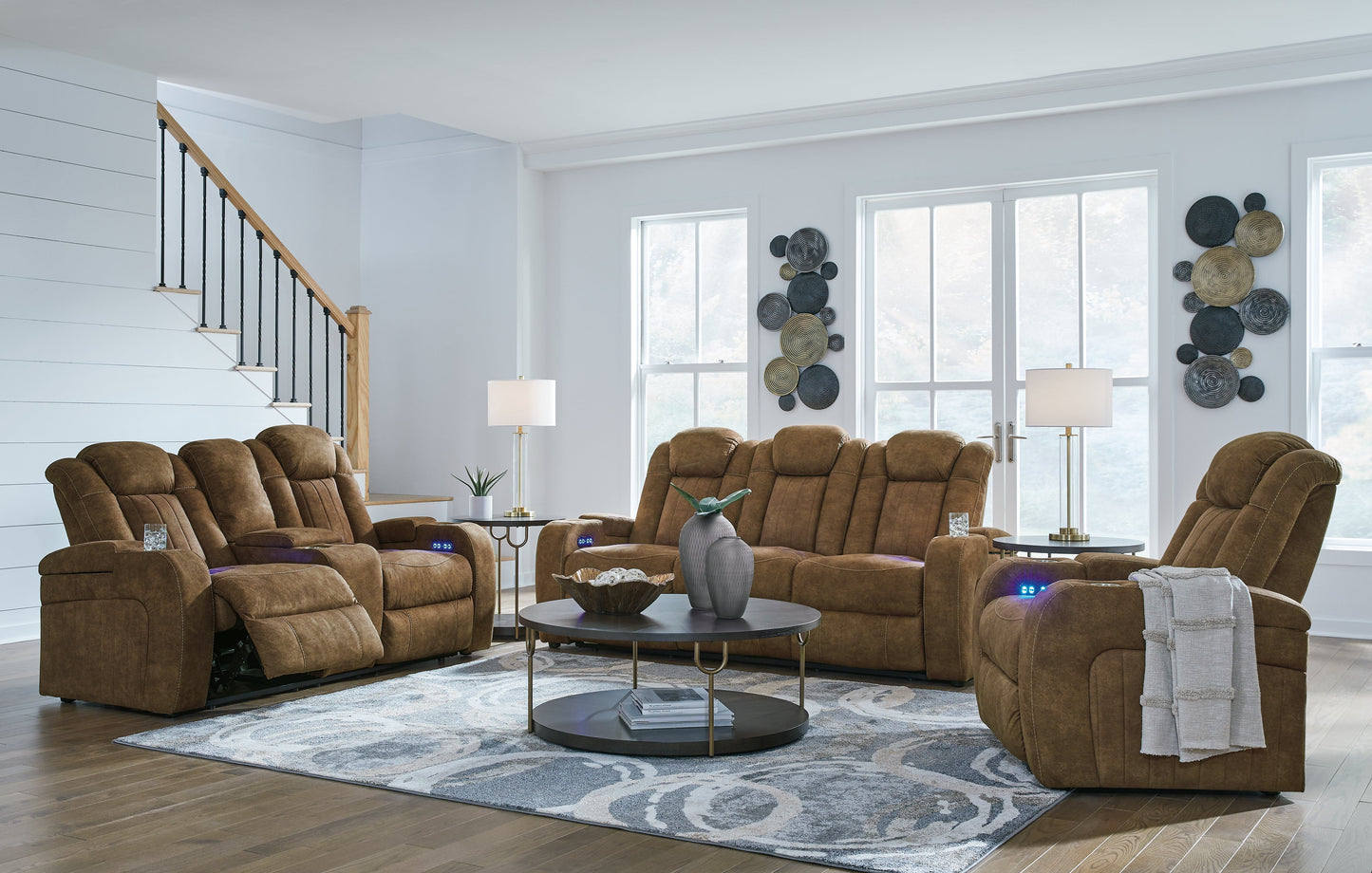 Wolfridge Brown Power Reclining Sofa, Loveseat and Recliner