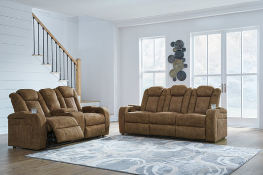 Wolfridge Brown Power Reclining Sofa and Loveseat