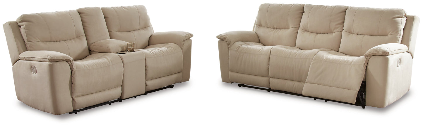 Next-Gen Gaucho Latte Power Reclining Sofa and Loveseat