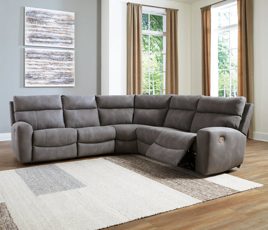 Next-Gen DuraPella Slate 5-Piece Power Reclining Sectional