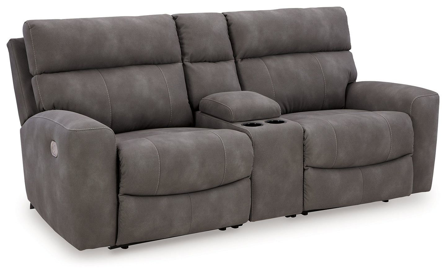 Next-Gen DuraPella Slate 3-Piece Power Reclining Sectional Loveseat with Console