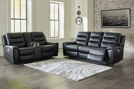 Warlin Black Power Reclining Sofa and Loveseat