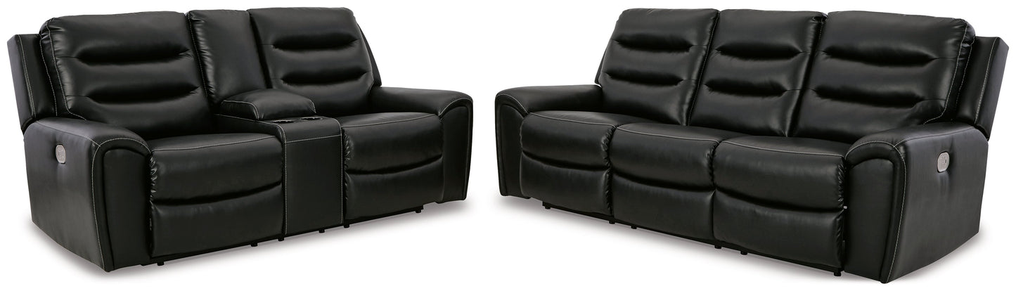 Warlin Black Power Reclining Sofa and Loveseat