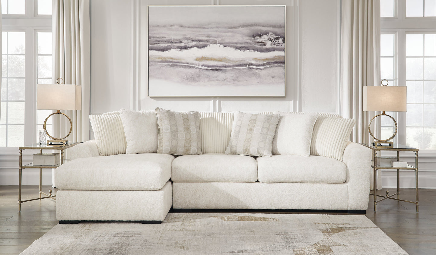 Chessington Ivory 2-Piece Sectional with Chaise