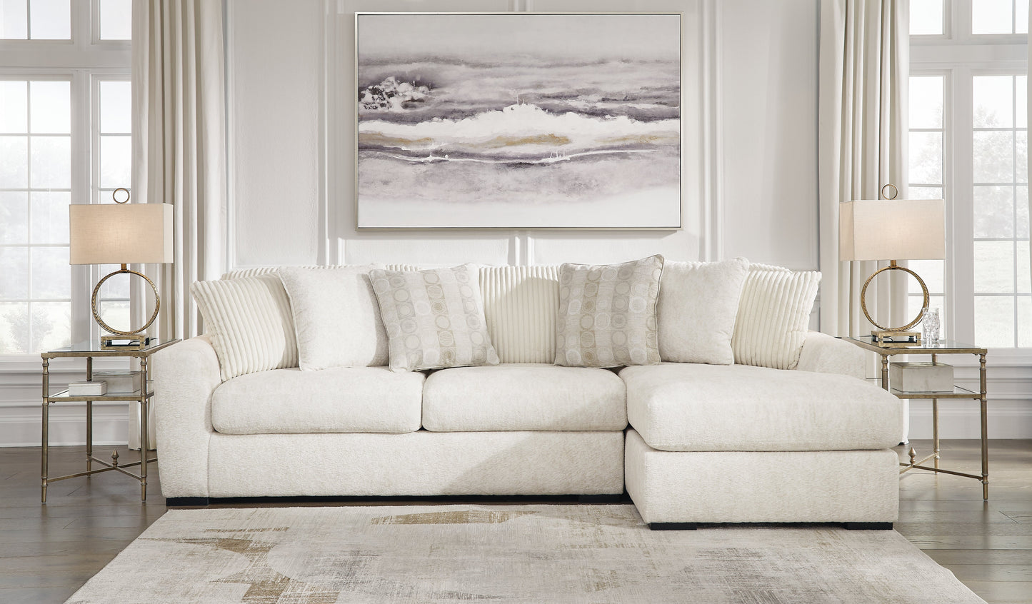 Chessington Ivory 2pc Sectional with Chaise