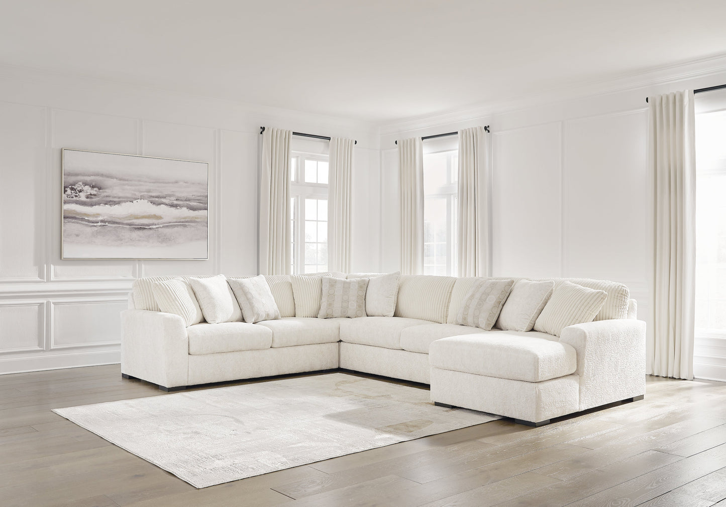 Chessington Ivory 4pc Sectional with Chaise