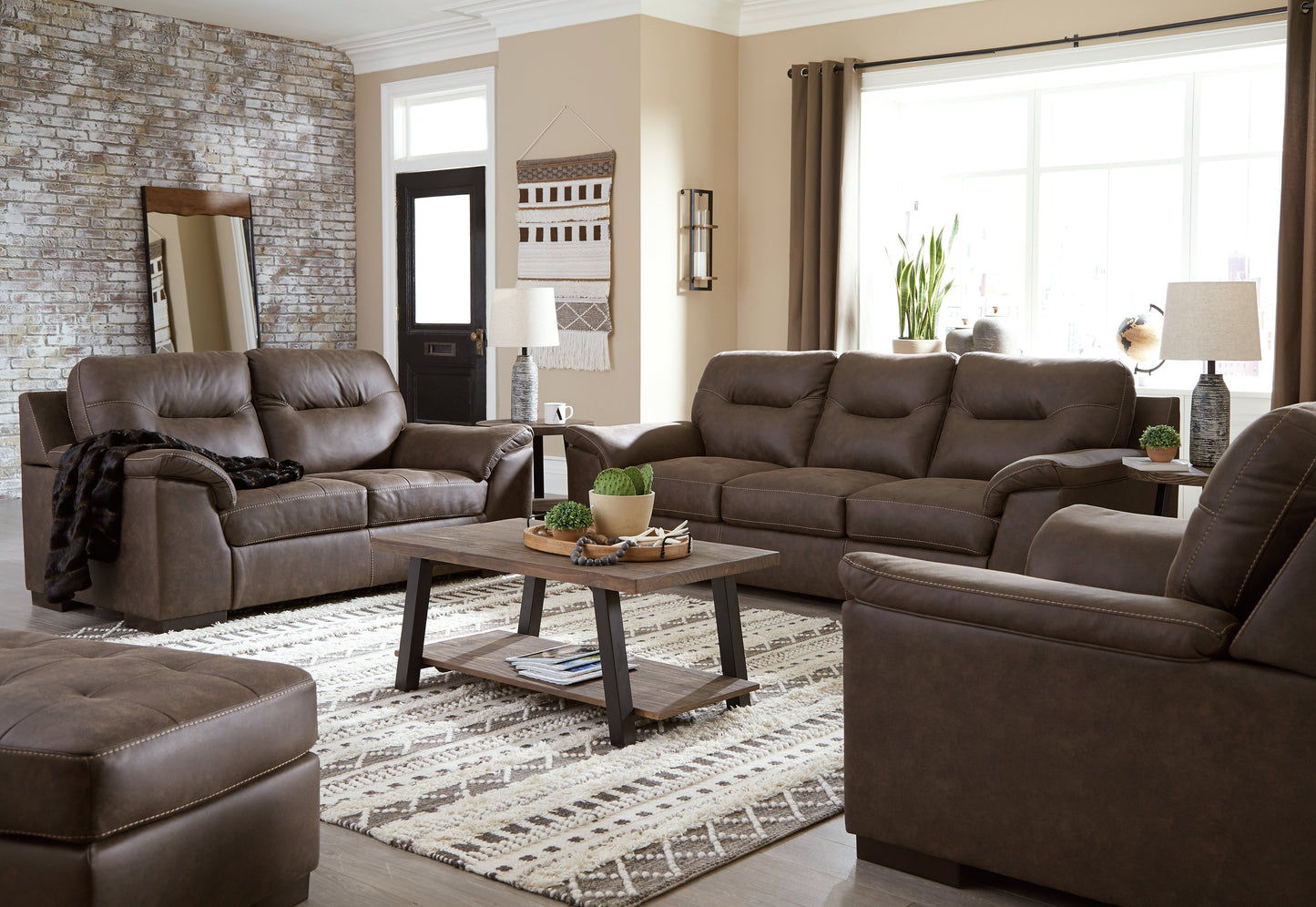 Maderla Walnut Sofa, Loveseat and Chair