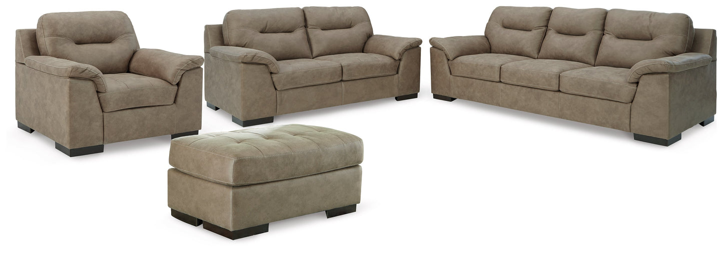 Maderla Gray Sofa, Loveseat, Chair and Ottoman