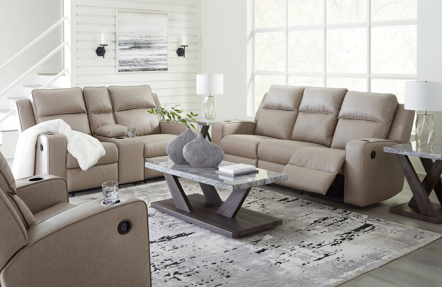 Lavenhorne Gray Reclining Sofa, Loveseat and Recliner