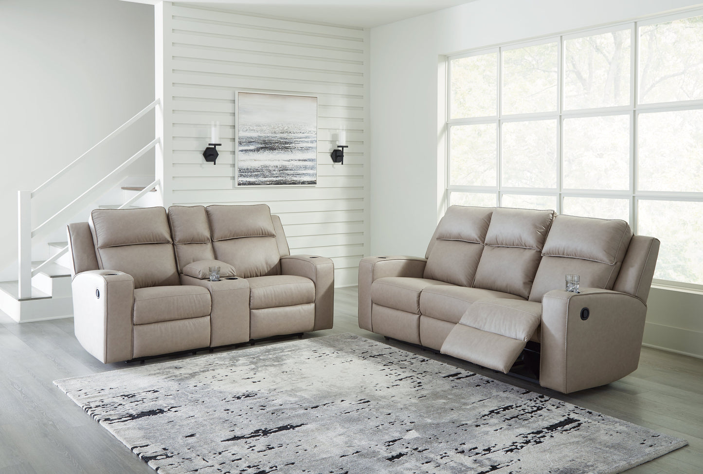 Lavenhorne Gray Reclining Sofa and Loveseat