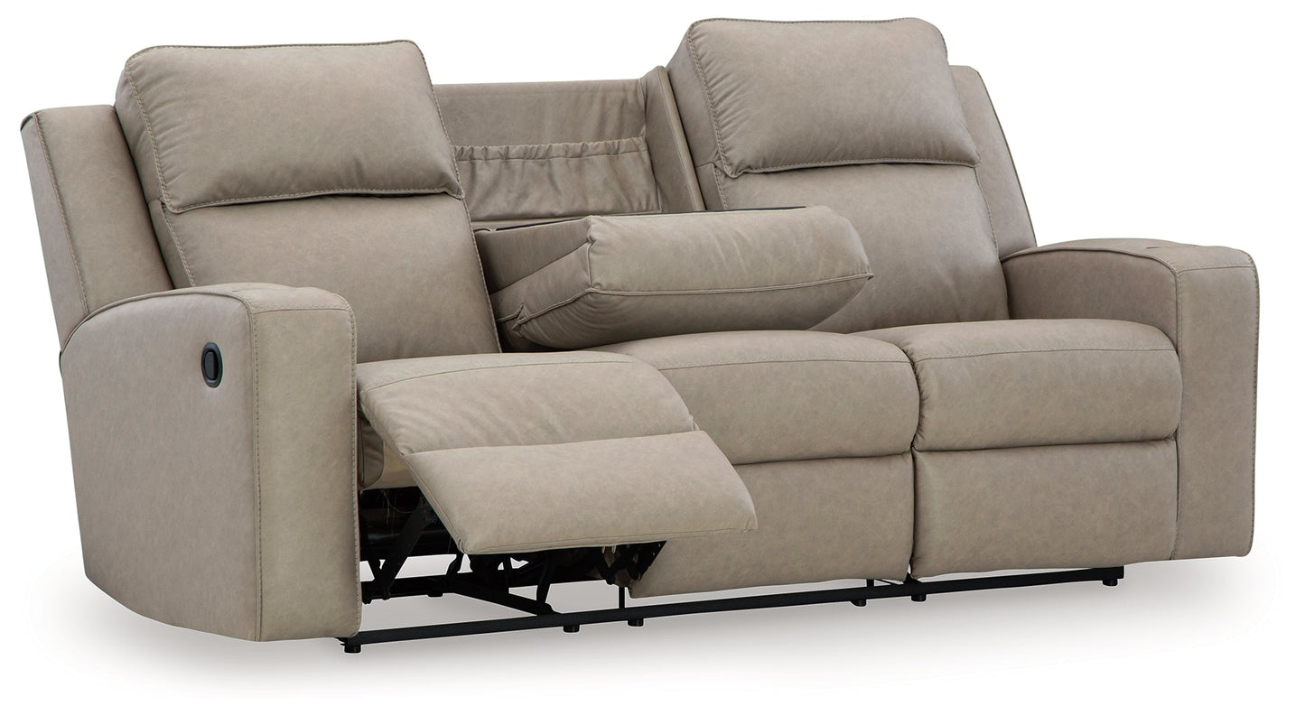 Lavenhorne Pebble Reclining Sofa with Drop Down Table