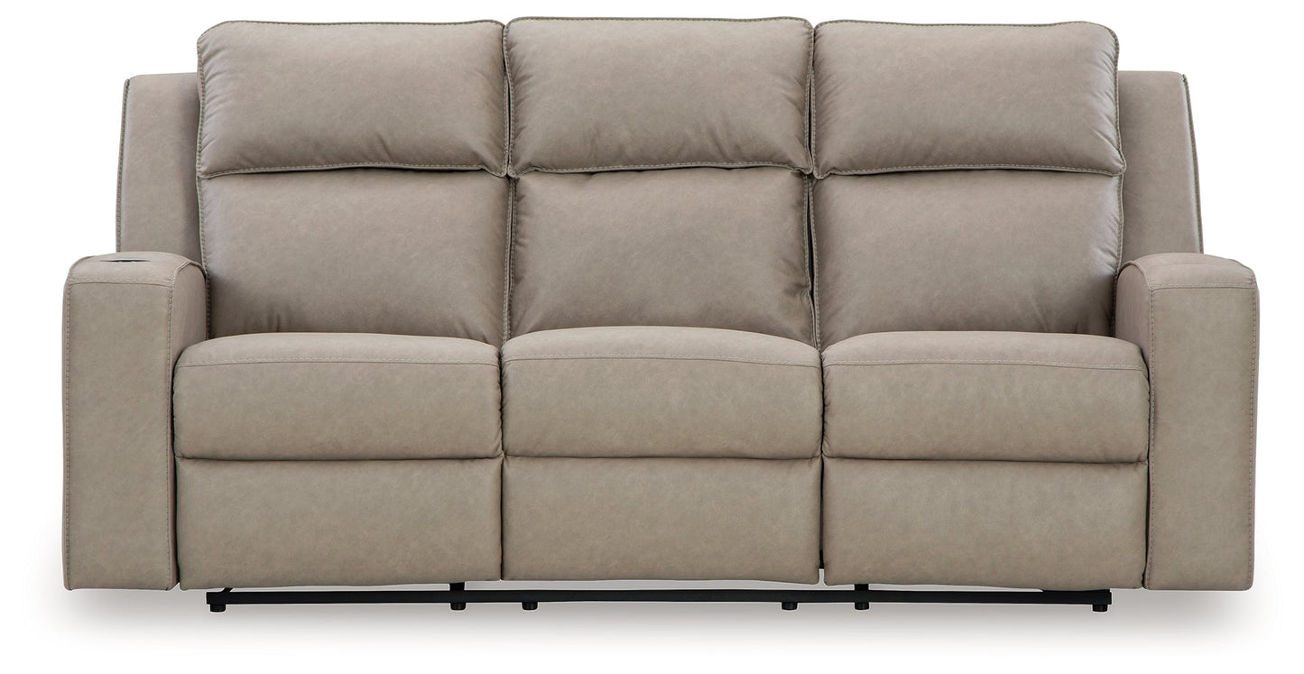 Lavenhorne Pebble Reclining Sofa with Drop Down Table