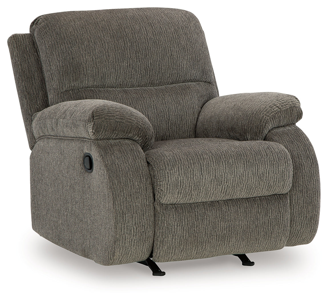 Scranto Brown Reclining Loveseat and Recliner