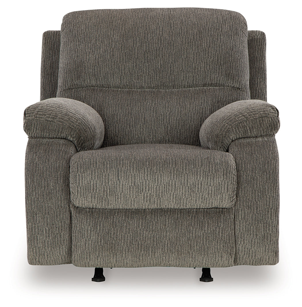 Scranto Brown Reclining Loveseat and Recliner