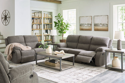 Scranto Brown Reclining Sofa, Loveseat and Recliner