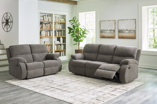 Scranto Brown Reclining Sofa and Loveseat