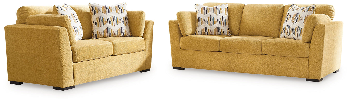 Keerwick Sunflower Sofa and Loveseat