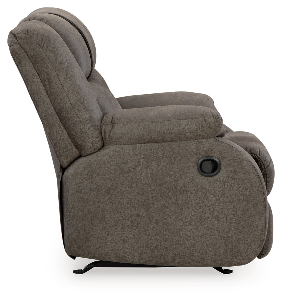 First Base Gunmetal Reclining Sofa, Loveseat and Recliner