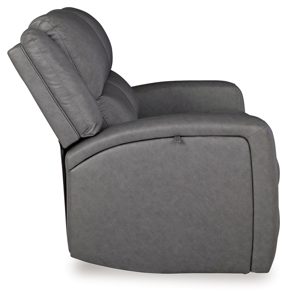 Brixworth Gray Reclining Loveseat