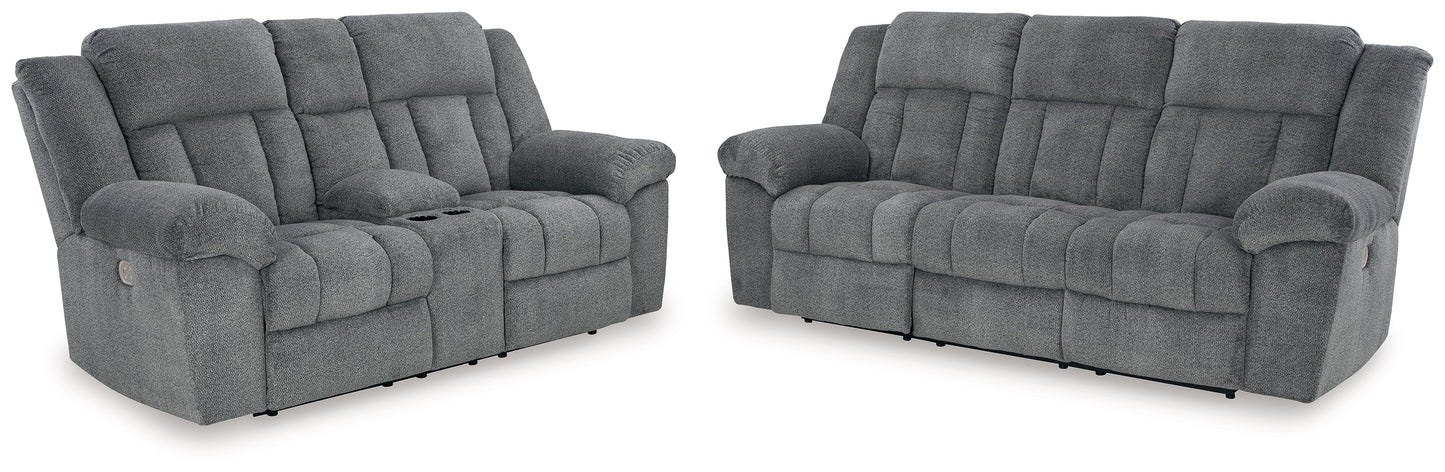 Tip-Off Power Reclining Sofa and Loveseat