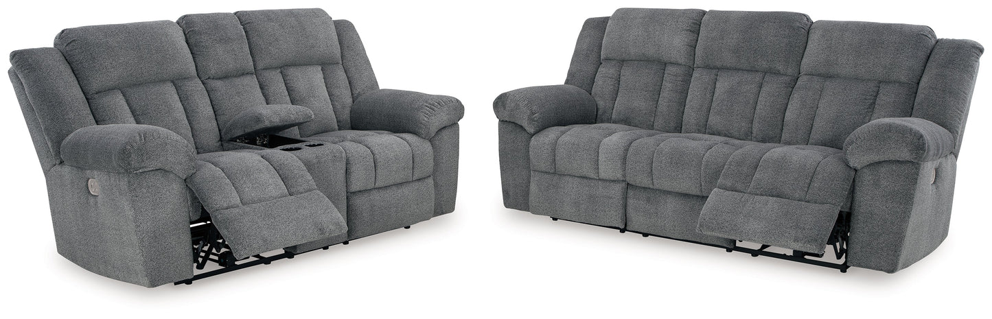 Tip-Off Power Reclining Sofa and Loveseat