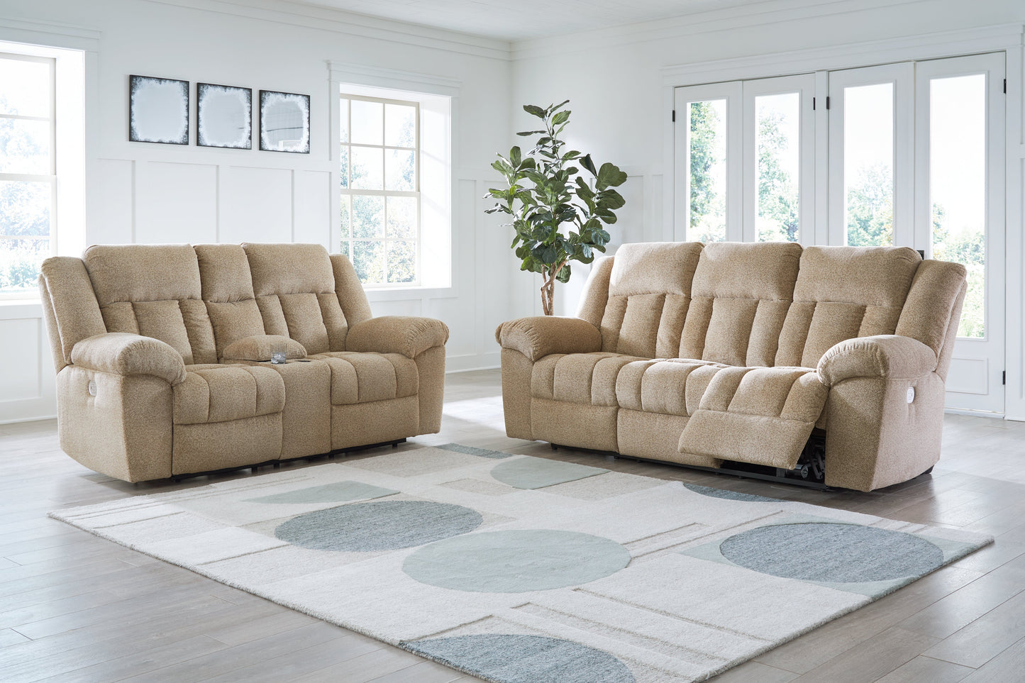 Tip-Off Power Reclining Sofa and Loveseat