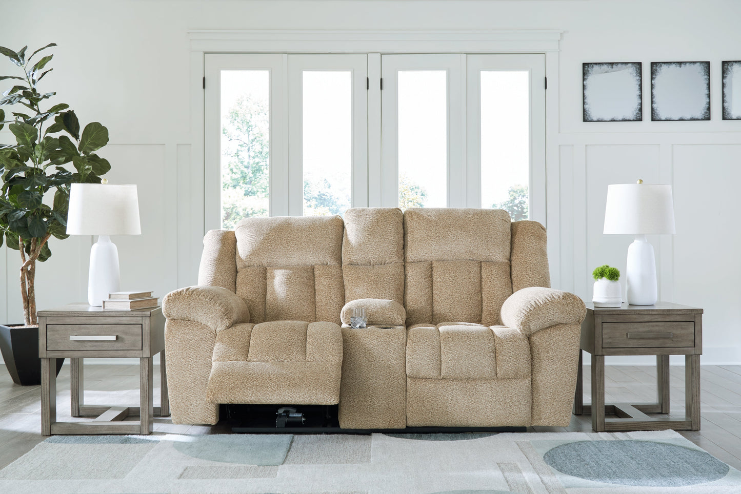 Tip-Off Wheat Power Reclining Loveseat