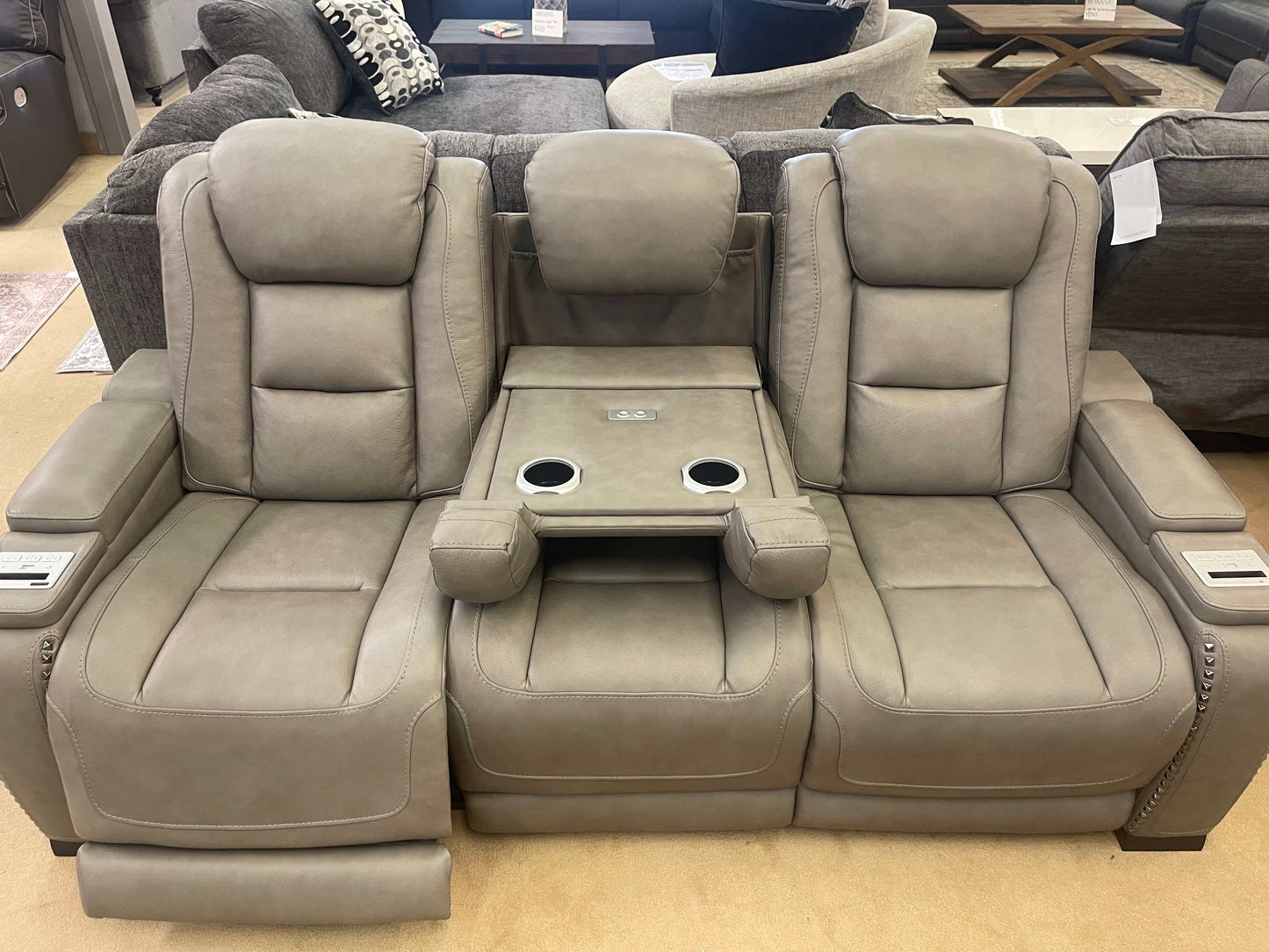 The Man-Den Gray Power Reclining Sofa