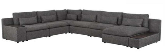 Divani Casa Paseo Charcoal Modular Sectional / 6pc - Ornate Home