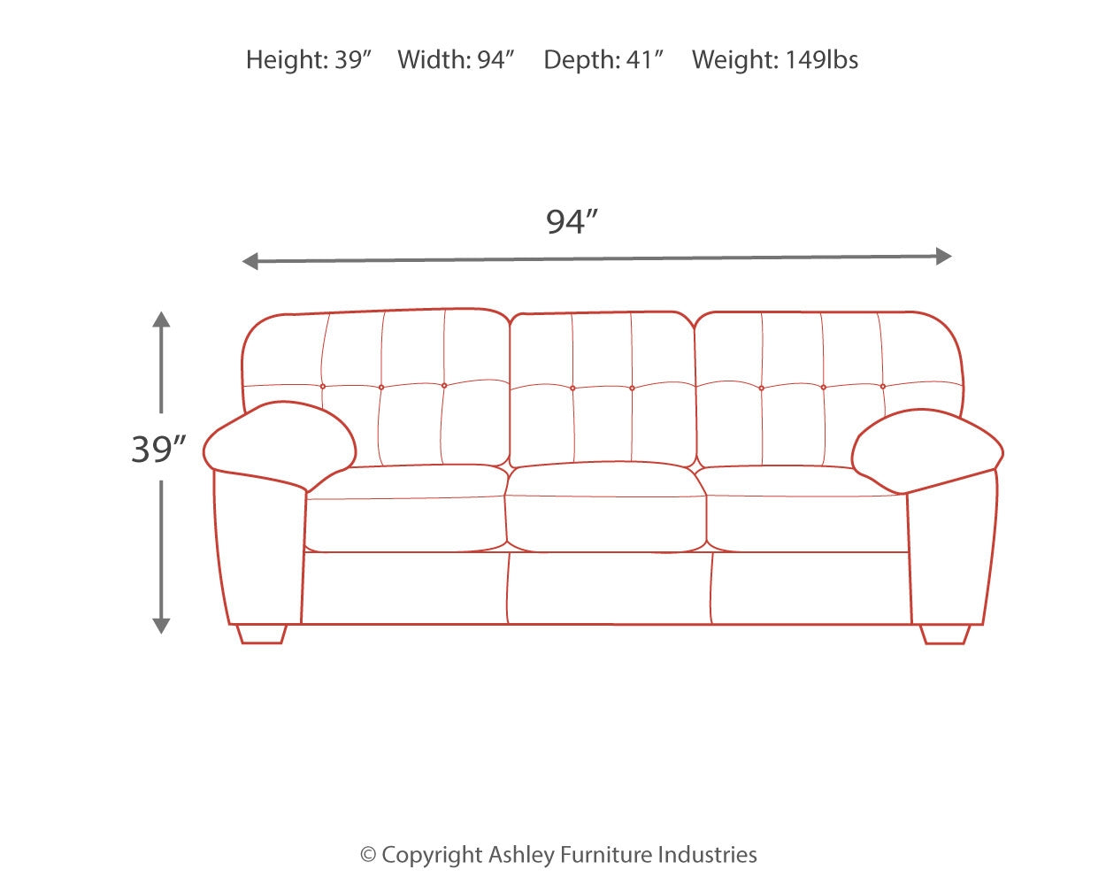 Accrington Granite Sofa with Recliner