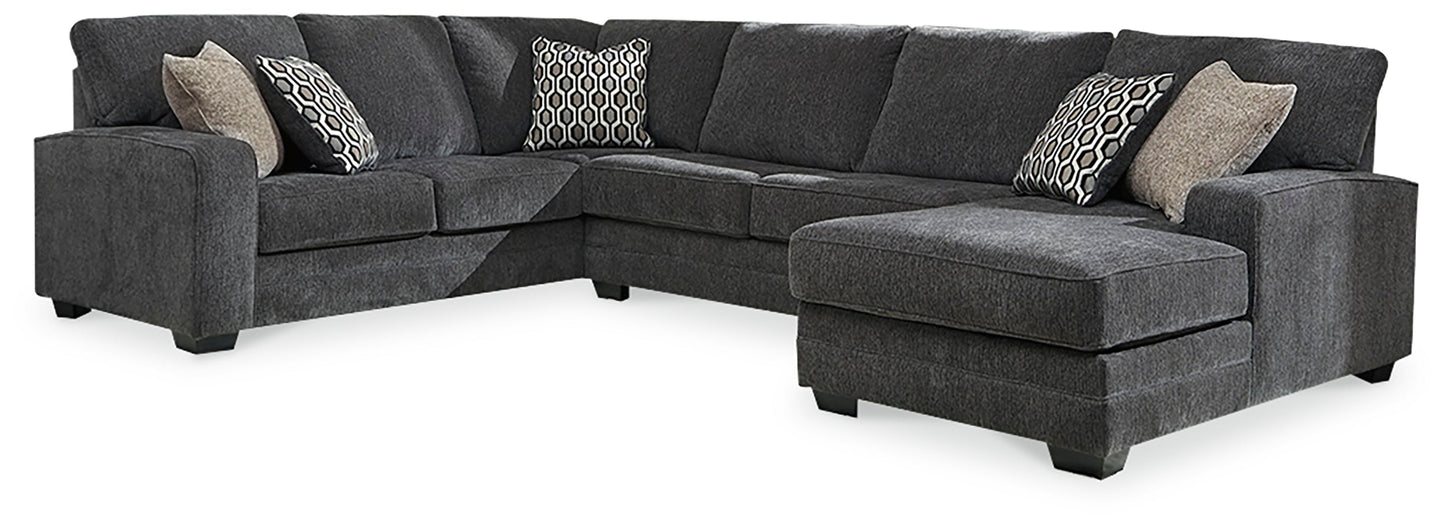 Tracling Gray 3-Piece Sectional with Ottoman