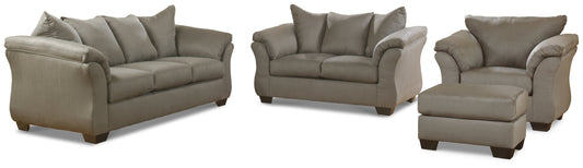 Darcy Cobblestone Sofa, Loveseat, Chair and Ottoman