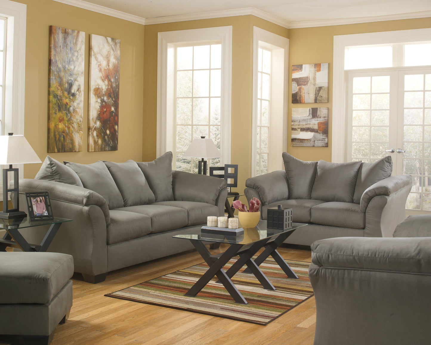 Darcy Cobblestone Sofa, Loveseat, Chair and Ottoman